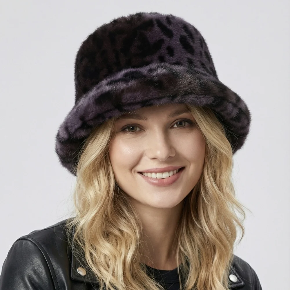 Faux Fur Bucket Hat Animal Print -3 Different Styles Leopard Print Cheetah Print